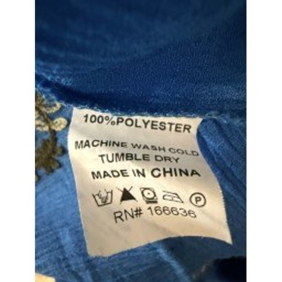 Kindred Blue Embroidered V-Neck Midi Dress Size Medium - Picture 4 of 8